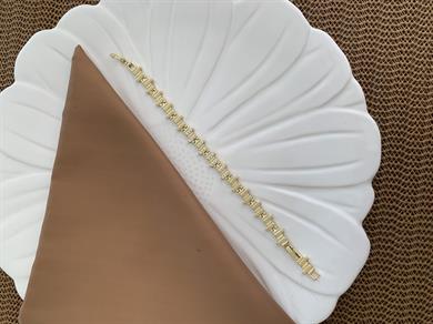 Vip Gold Zirkon Taşlı Zikzak Bileklik
