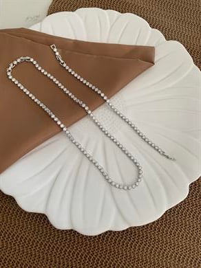 Vip Gümüş Gömme Taşlı Su Yolu Kolye Bileklik Set