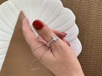 Vip Gümüş İnce Zincir Zirkon Taşlı Mini Yıldız Kolye