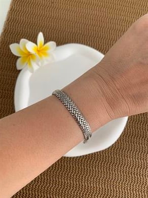 Vip Gümüş Kalın Hasır Zincir Bileklik