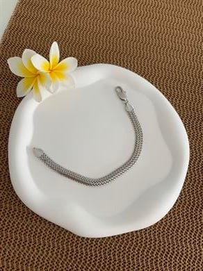 Vip Gümüş Kalın Hasır Zincir Bileklik