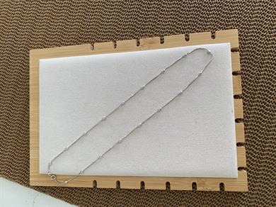 Vip Gümüş Küp İtalyan Zincir Badem Sıralı Kolye