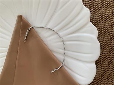 Vip Gümüş Mini Kare Taşlı Su Yolu Bileklik