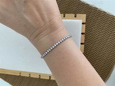 Vip Gümüş Mini Kare Taşlı Su Yolu Bileklik