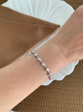 Vip Gümüş Zirkon Taşlı Daire Sıralı Bileklik