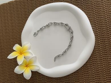 Vip Gümüş Zirkon Taşlı İç İçe Geçme Zincir Bileklik