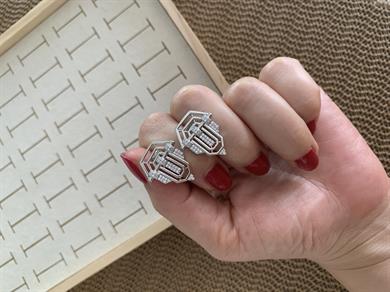Vip Gümüş Zirkon Taşlı Seranay Tasarım Küpe
