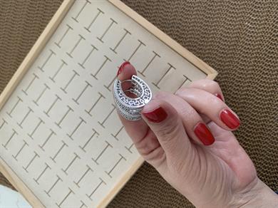 Vip Gümüş Zirkon Taşlı Tasarım Oval Küpe