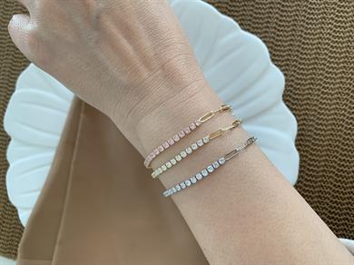 Vip İnce Su Yolu İç İçe Gemçe Zincirli Bileklik