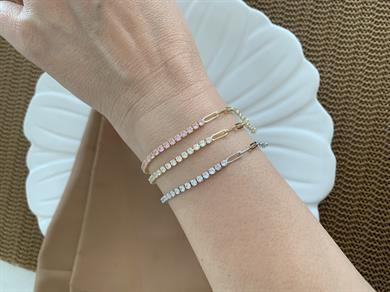 Vip İnce Su Yolu İç İçe Gemçe Zincirli Bileklik