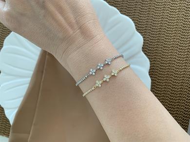 Vip İnce Su Yolu Ortası Üç Sıra Yoncalı Bileklik