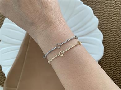 Vip İnce Su Yolu Yonca Sıralı Bileklik