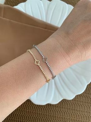 Vip İnce Su Yolu Yonca Sıralı Bileklik