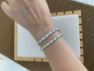 Vip Komple Zirkon Taşlı Dikdörtgen Su Yolu Bileklik