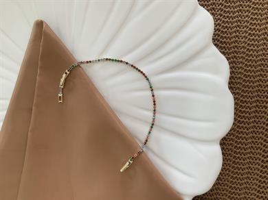 Vip Renkli Mini Kare Taşlı Su Yolu Bileklik