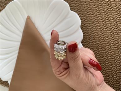 Vip Zirkon Taşlı Çivi Halka Küpe