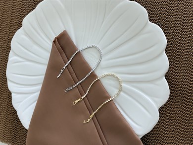 Vip Zirkon Taşlı Gömme Mini Daire Su Yolu Bileklik