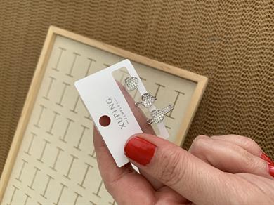 Vip Zirkon Taşlı Kalp Üçlü Set Halka Küpe