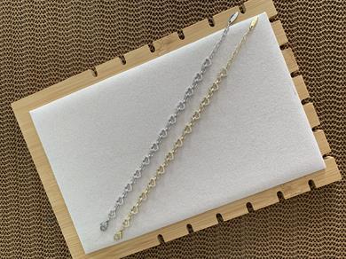 Vip Zirkon Taşlı Mini Kalp Sıralı Tasarım Bileklik 