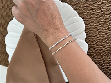 Vip Zirkon Taşlı Mini Kare Su Yolu Bileklik