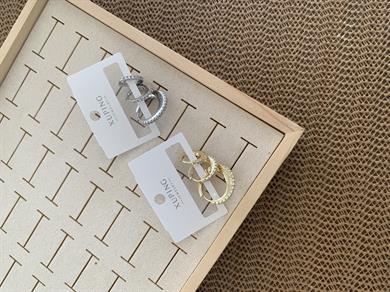 Vip Zirkon Taşlı Su Yolu Sıralı Üçlü Set Oval Küpe