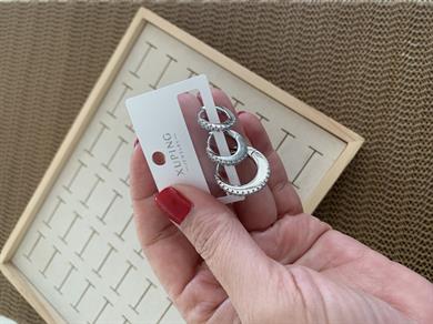 Vip Zirkon Taşlı Su Yolu Sıralı Üçlü Set Oval Küpe