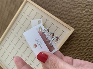 Vip Zirkon Taşlı X Sıralı Üçlü Set Halka Küpe