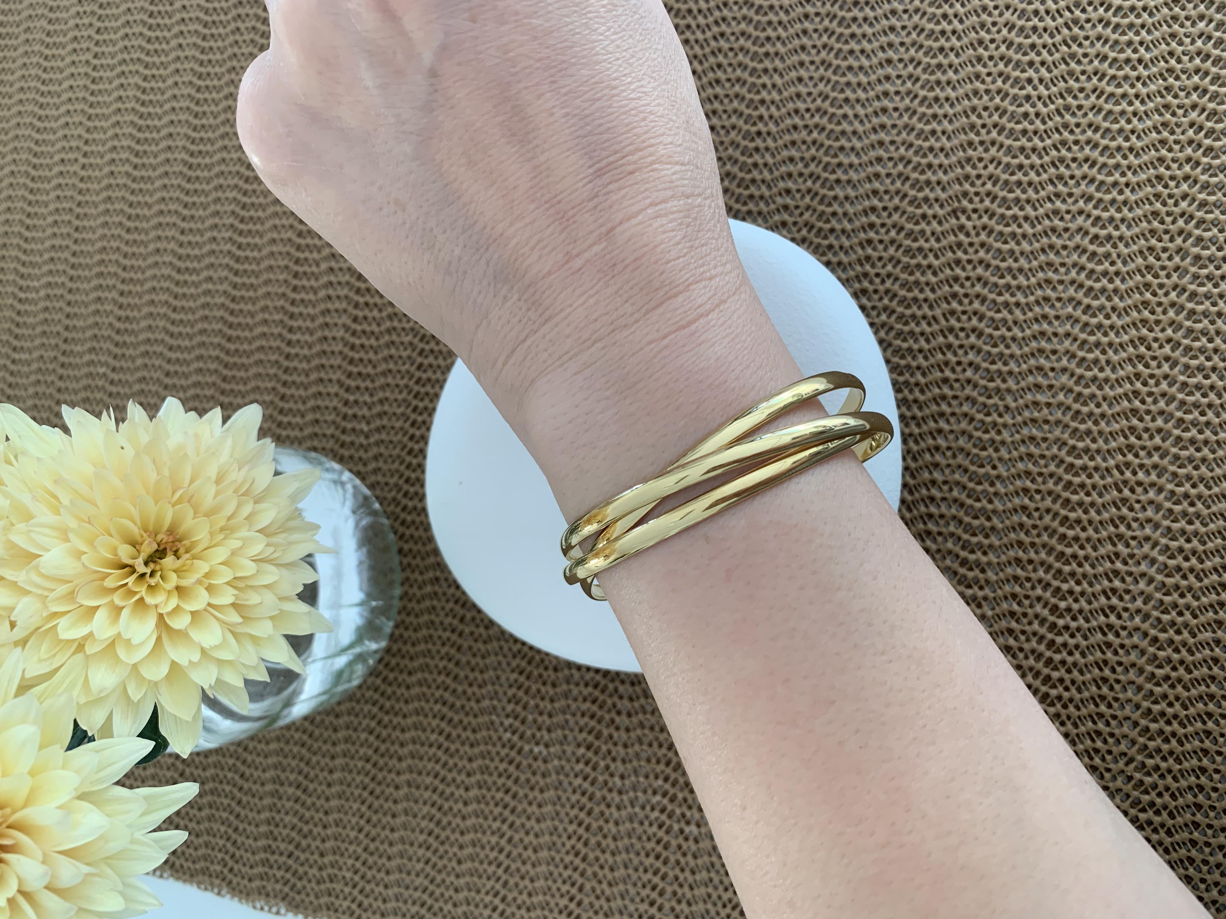 Çelik Gold İç İçe Geçmeli Üçlü Ajda Bilezik