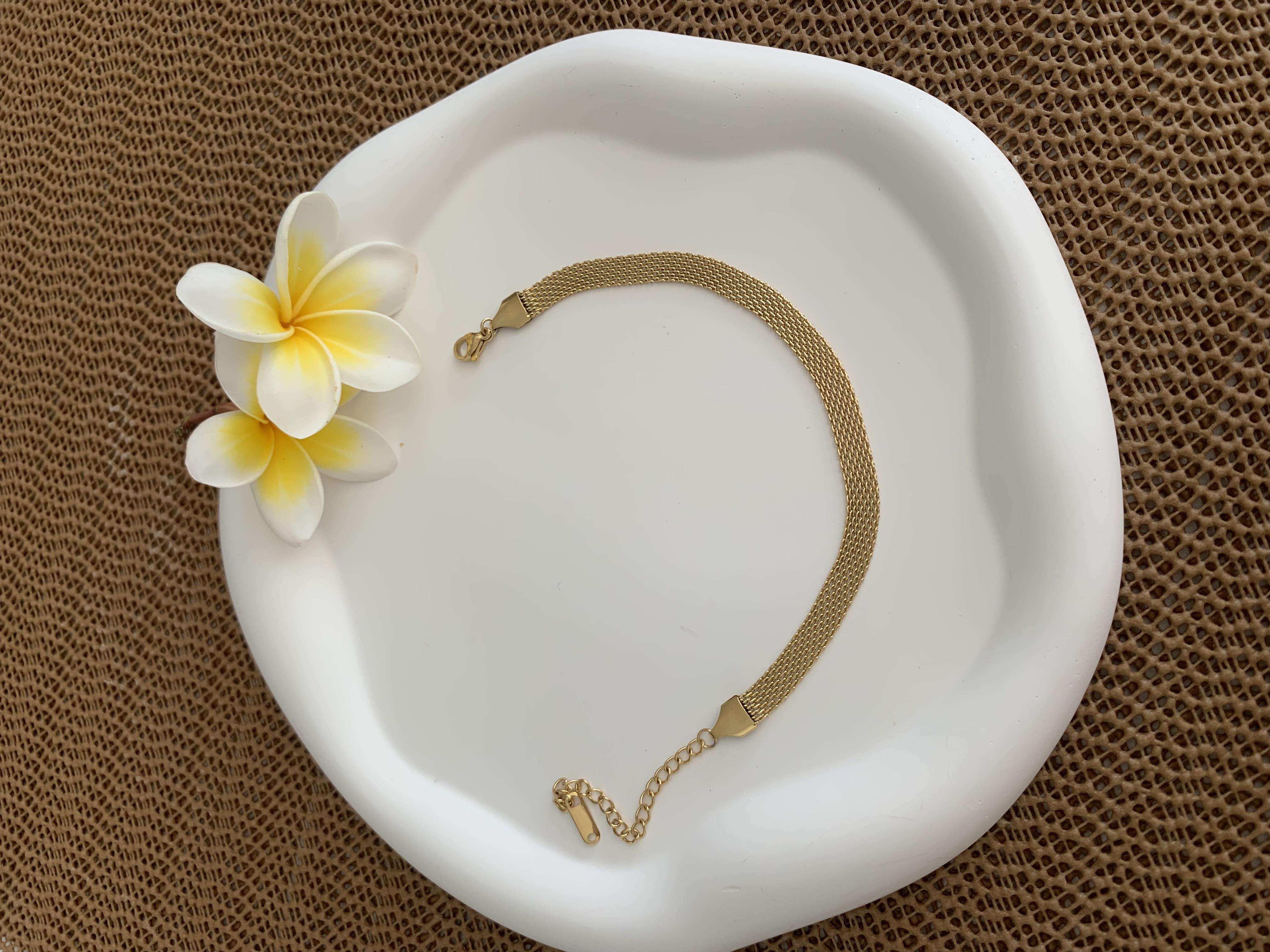 Çelik Gold İnce Hasır Zincir Bileklik