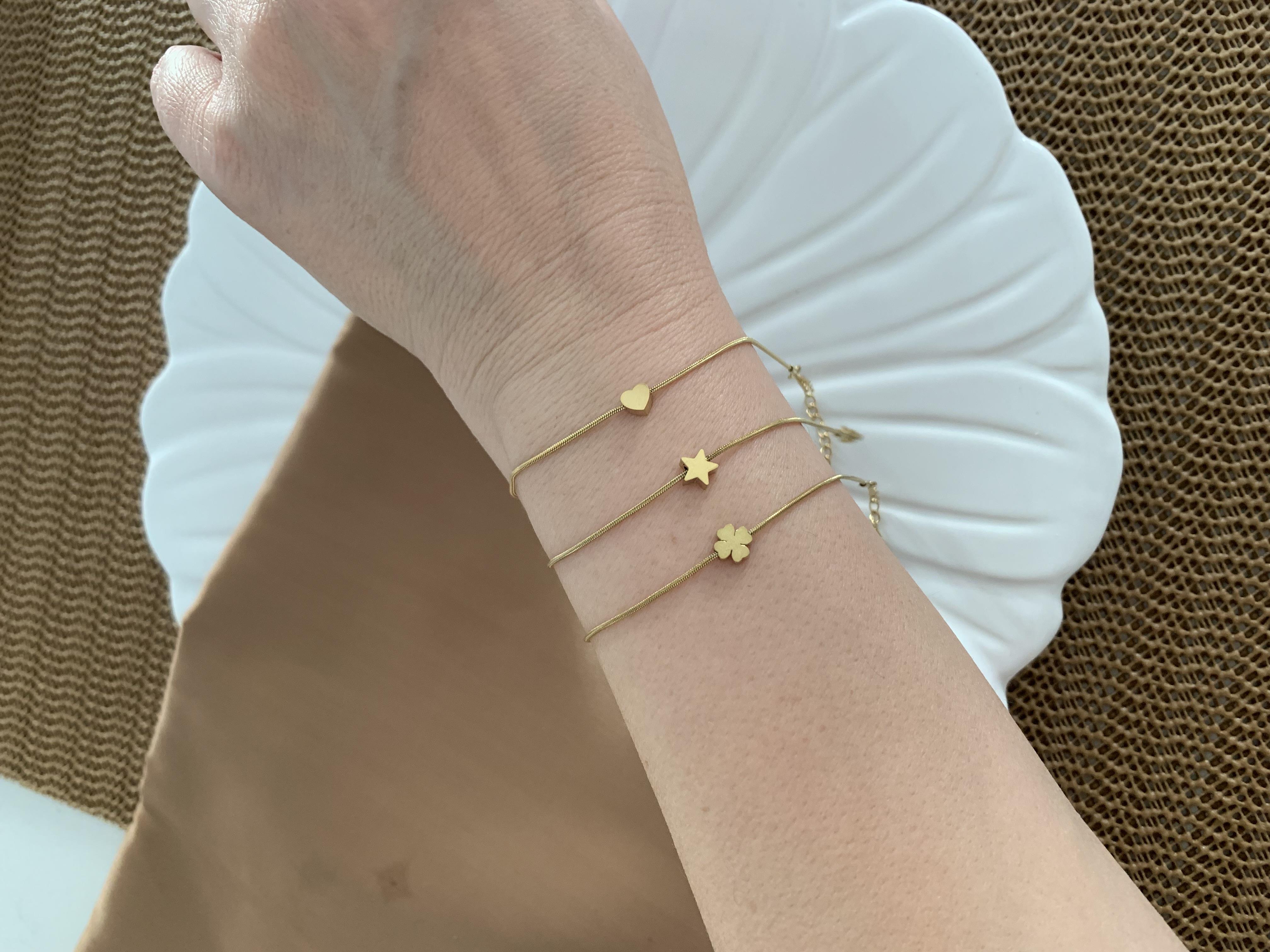 Çelik Gold İnce İtalyan Zincir Mini Figürlü Bileklik 