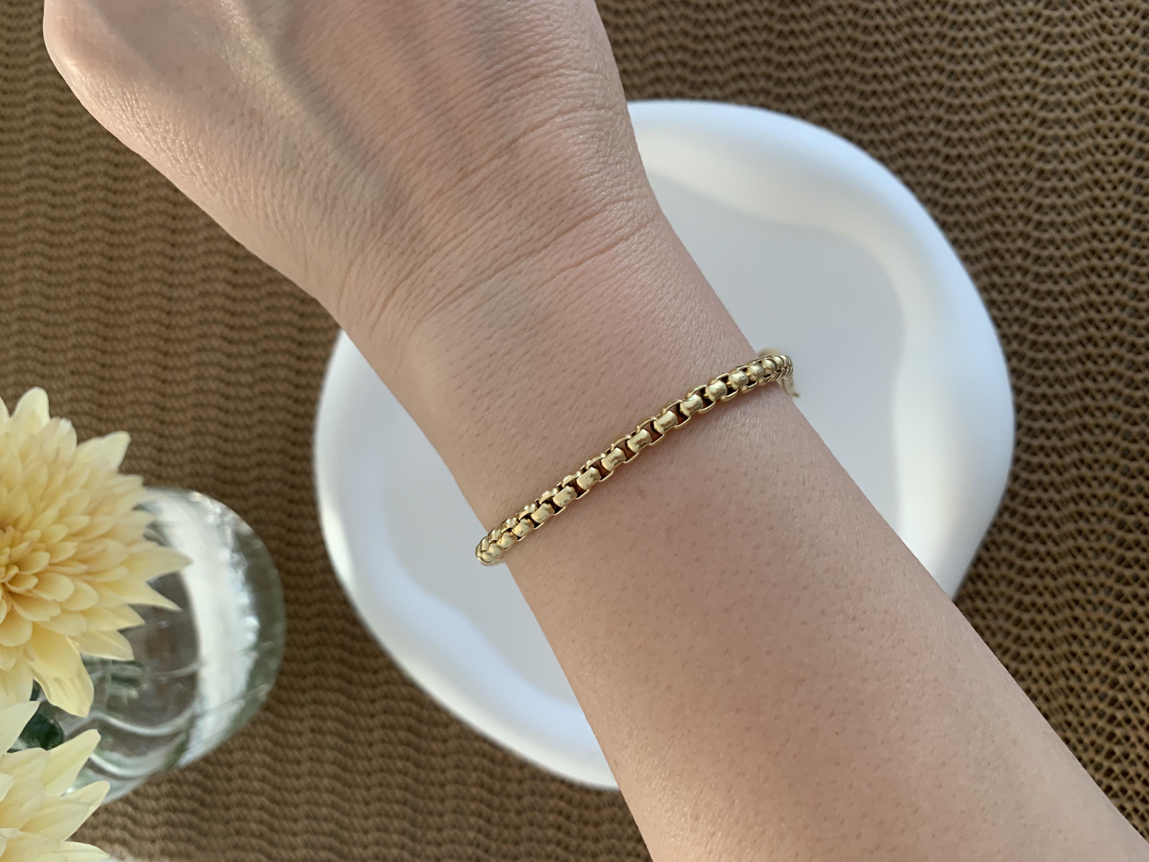 Çelik Gold Kare Küp Zincir Bileklik