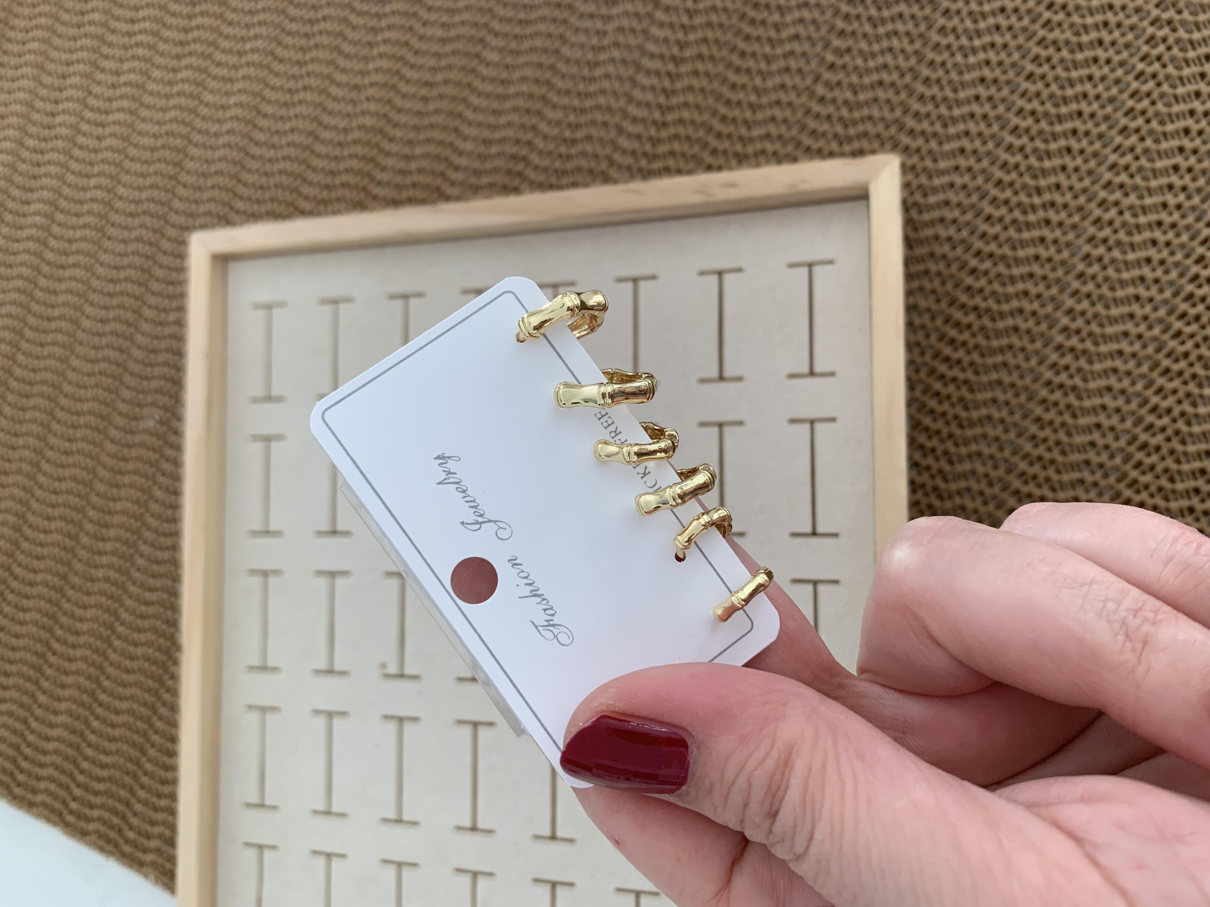 Özel Seri Gold İthal Kaplama Biyeli 6 LI Set Halka Küpe