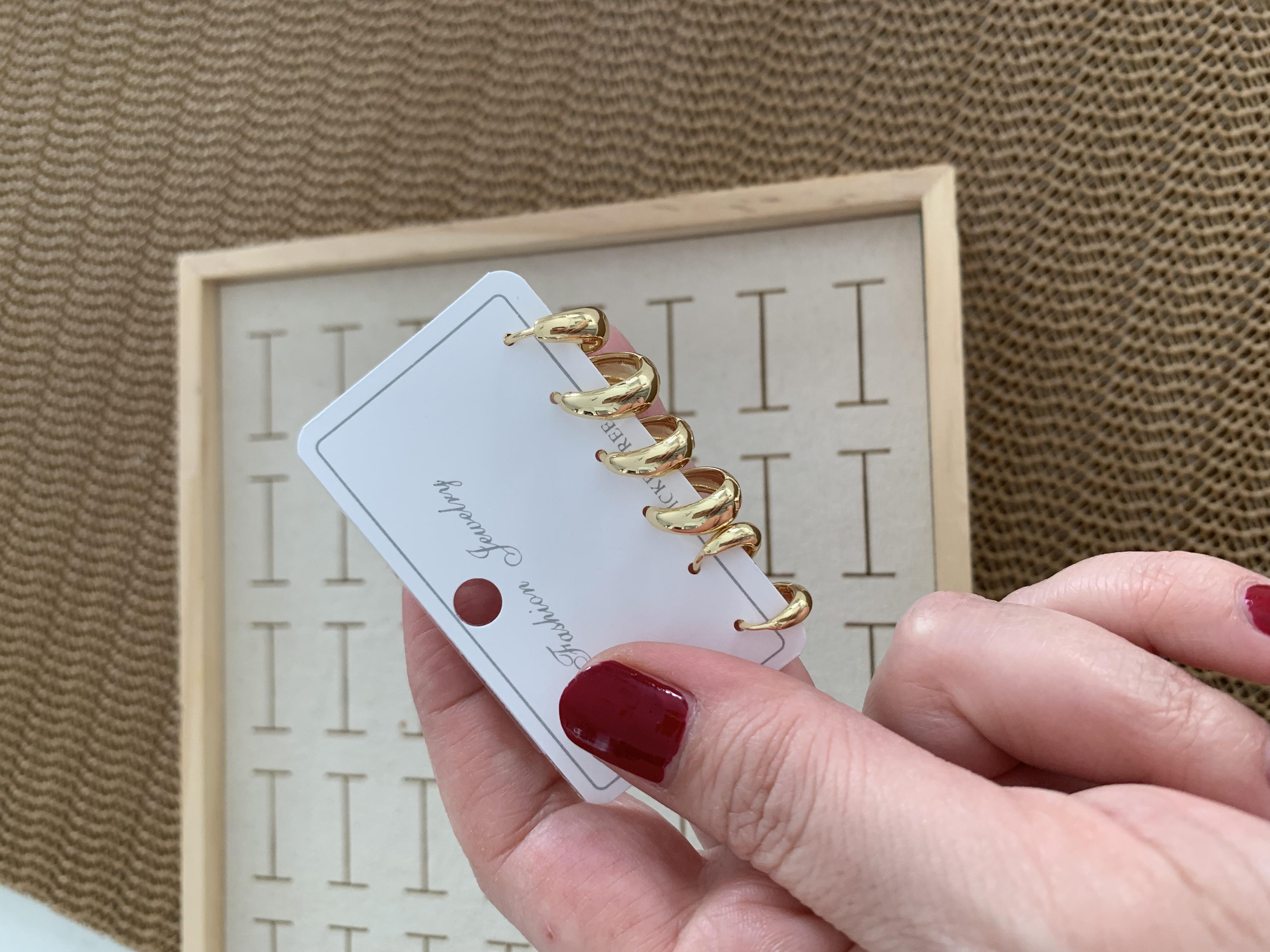 Özel Seri Gold İthal Kaplama Bombeli 6 LI Set Halka Küpe