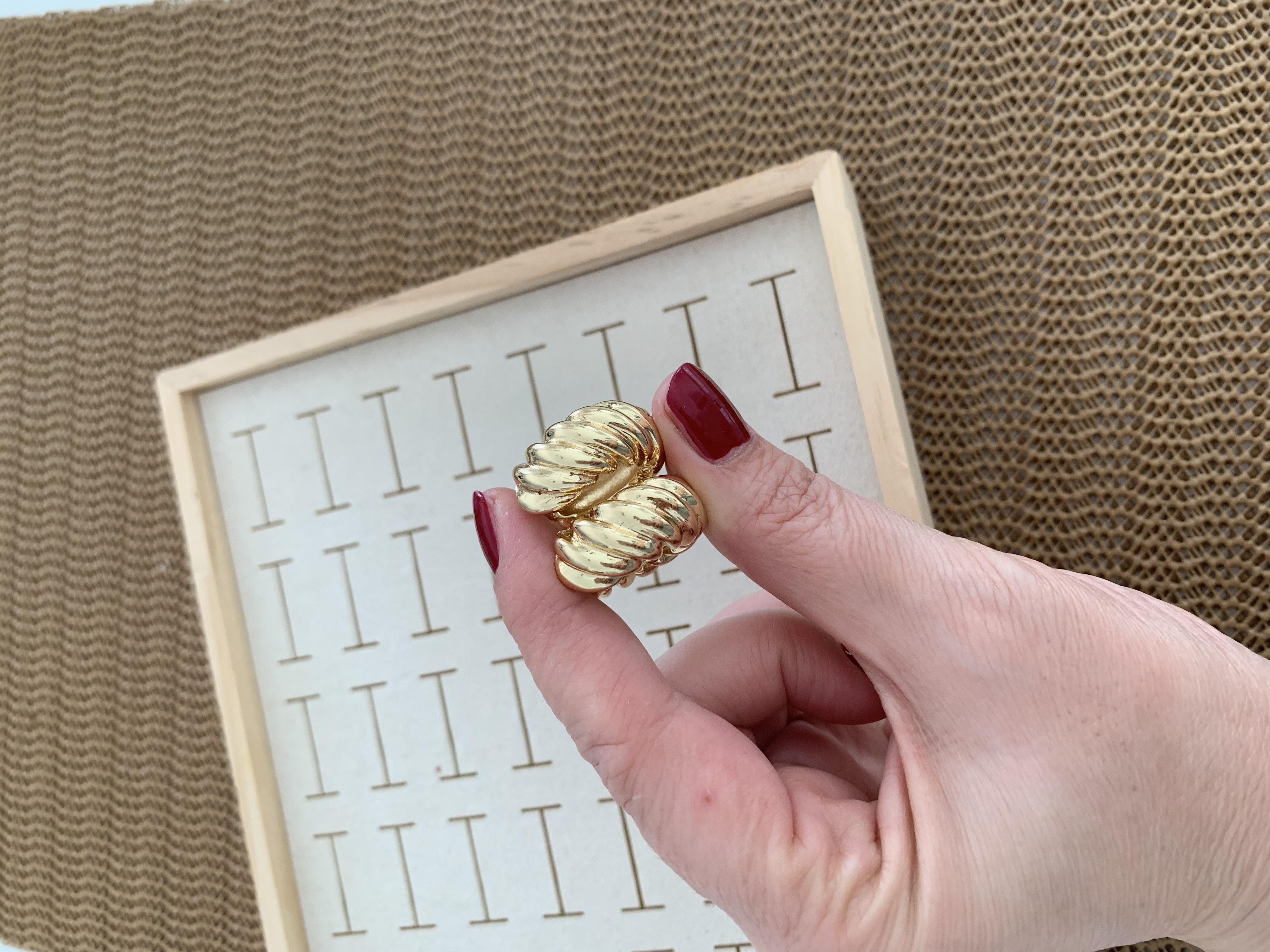 Özel Seri Gold İthal Kaplama Duble Burgu Halka Küpe