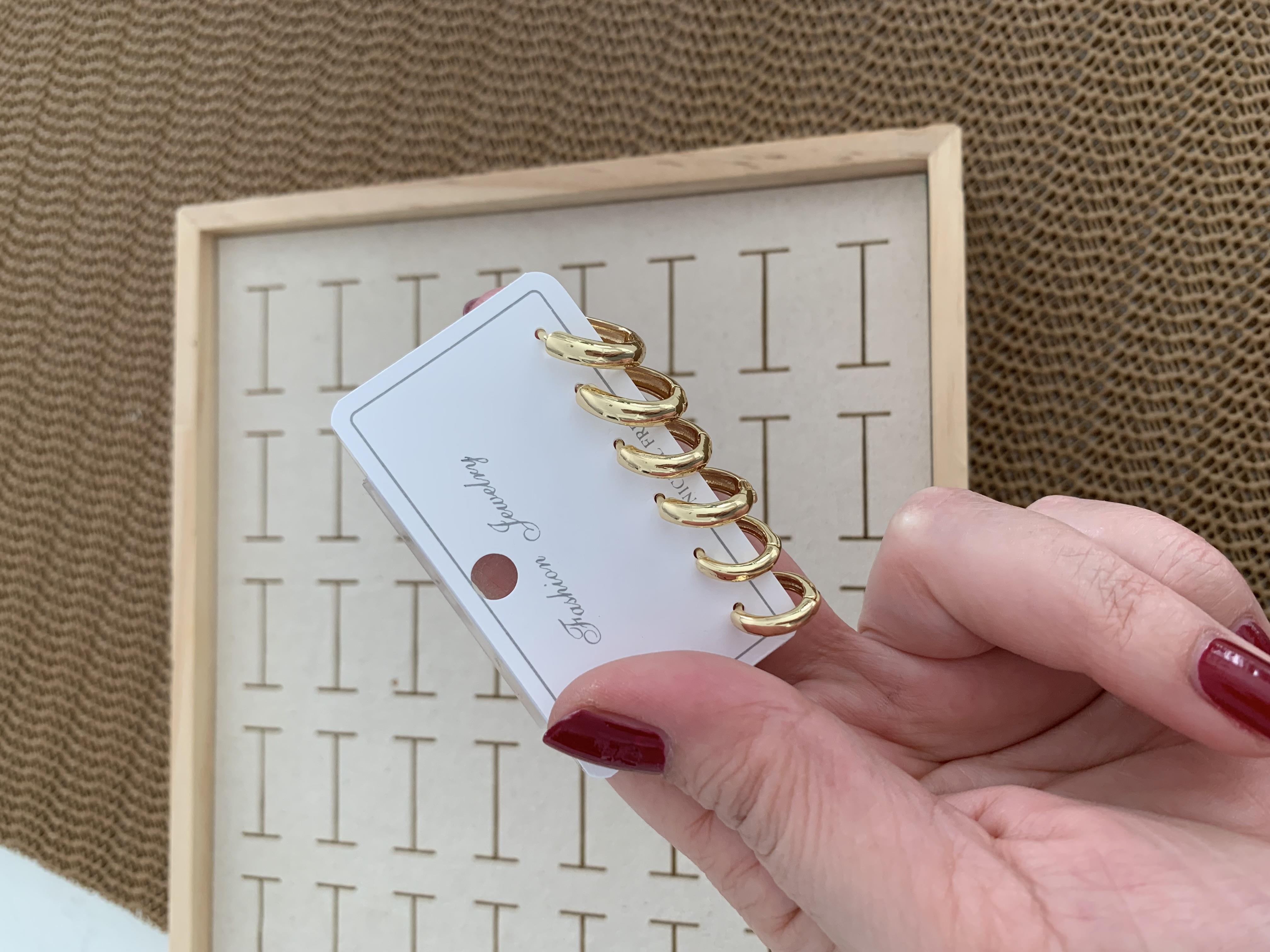 Özel Seri Gold İthal Kaplama İnce Bombeli 6 LI Set Halka Küpe