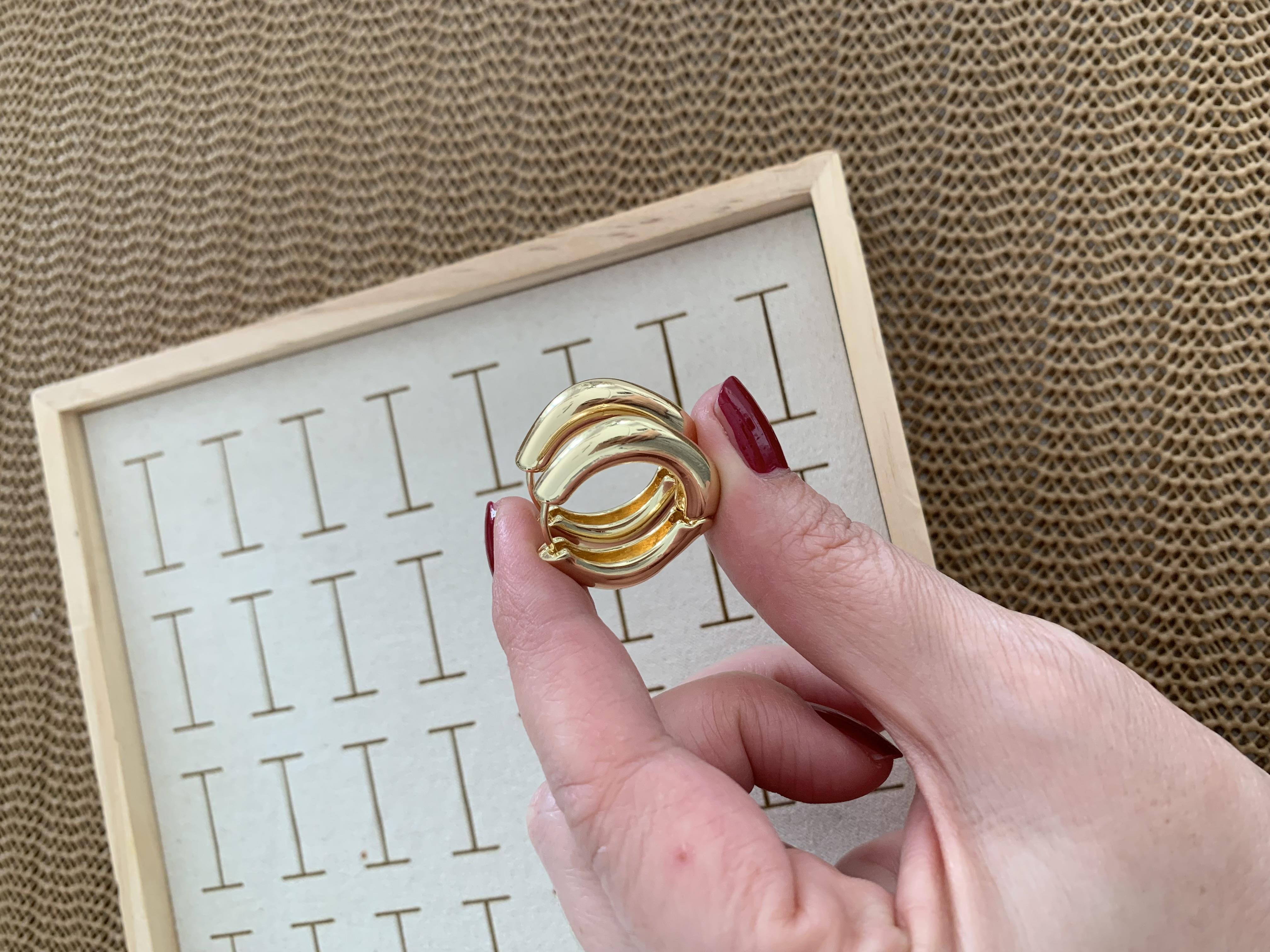 Özel Seri Gold İthal Kaplama Plaka Beşgen Küpe