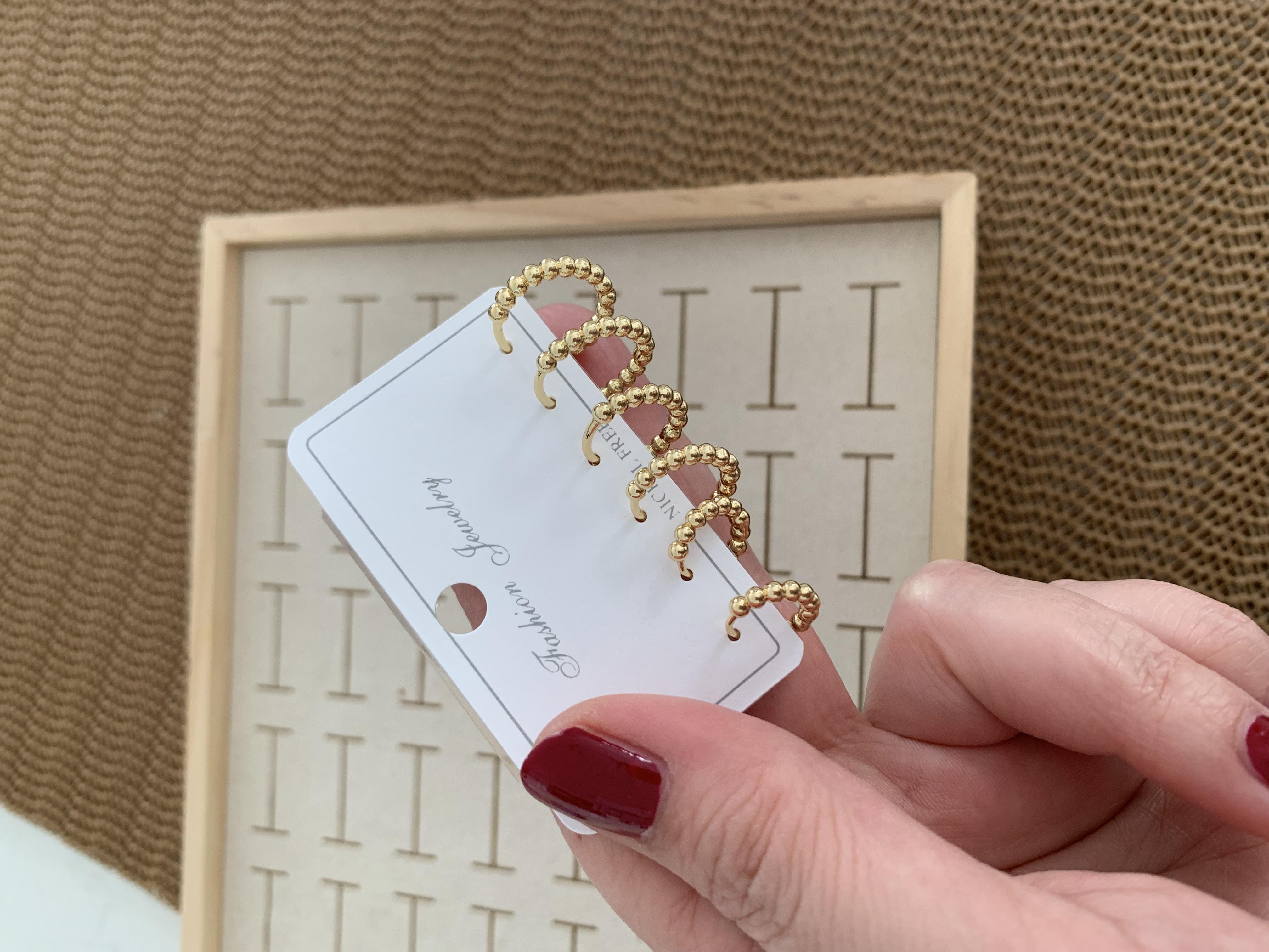 Özel Seri Gold İthal Kaplama Topçuk 6 LI Set Halka Küpe