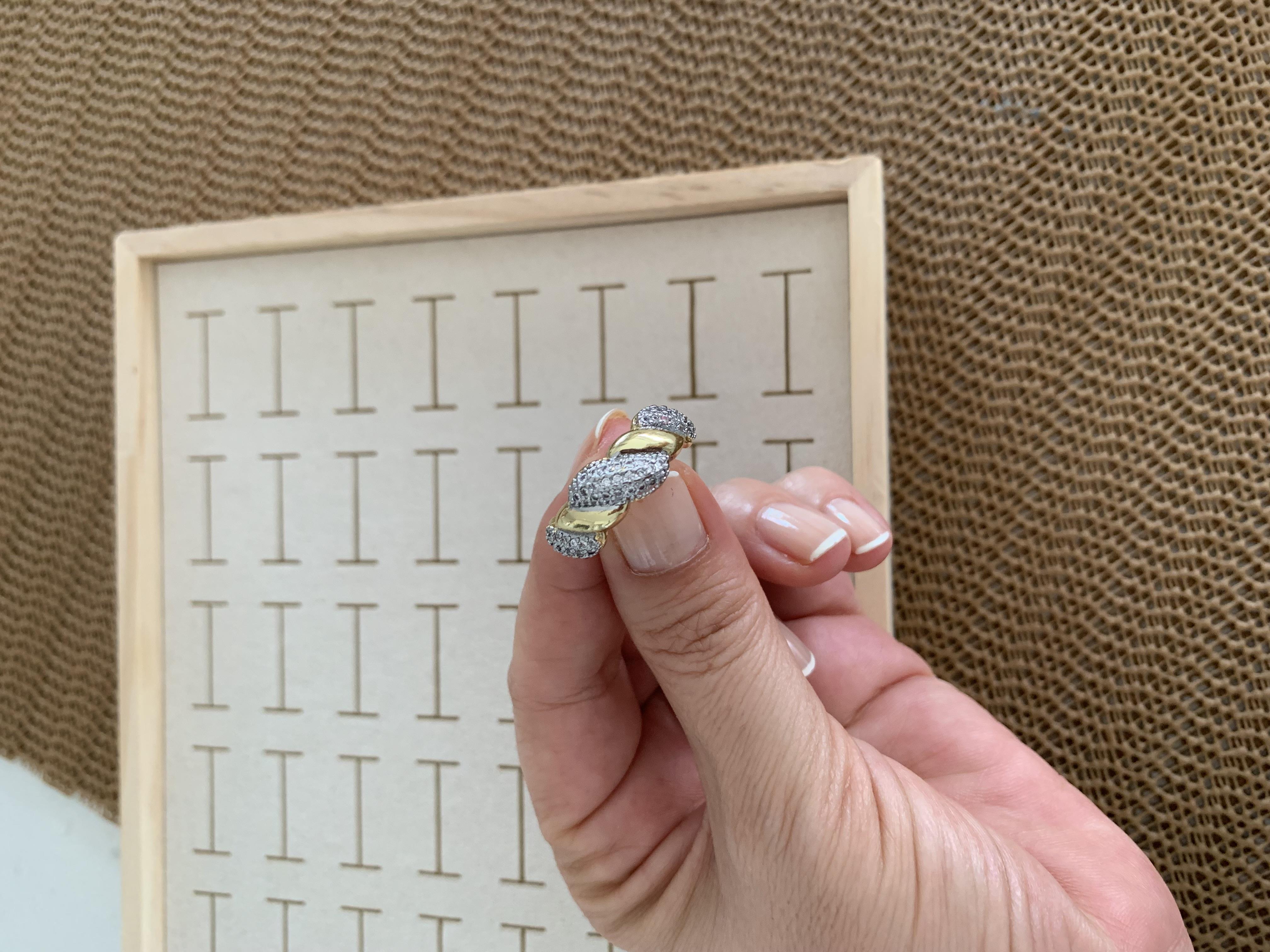 Özel Seri Gold Zirkon Gümüş Taşlı Burgu Yüzük