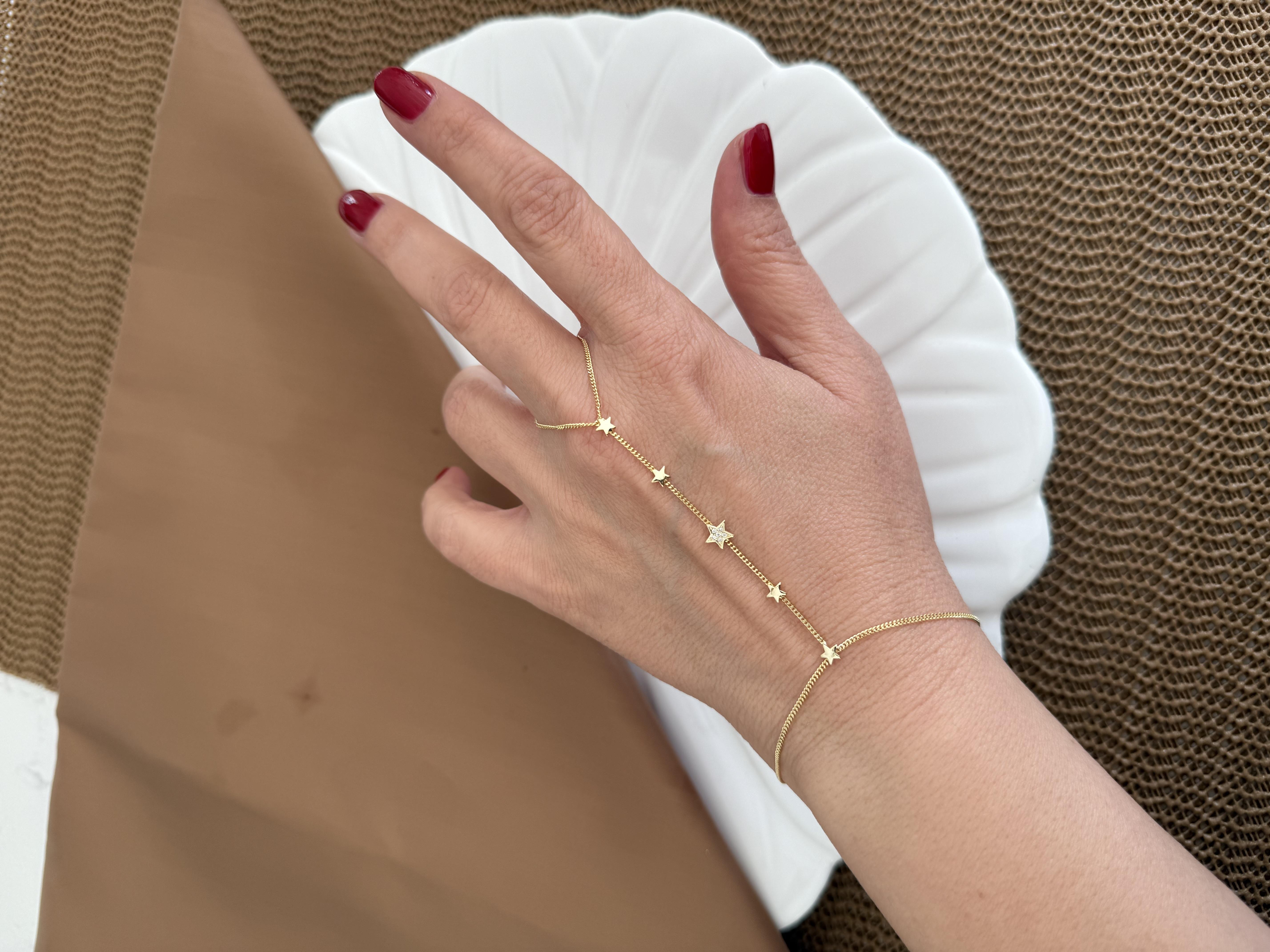 Özel Seri Gold Zirkon Taşlı Yıldız Şahmeran