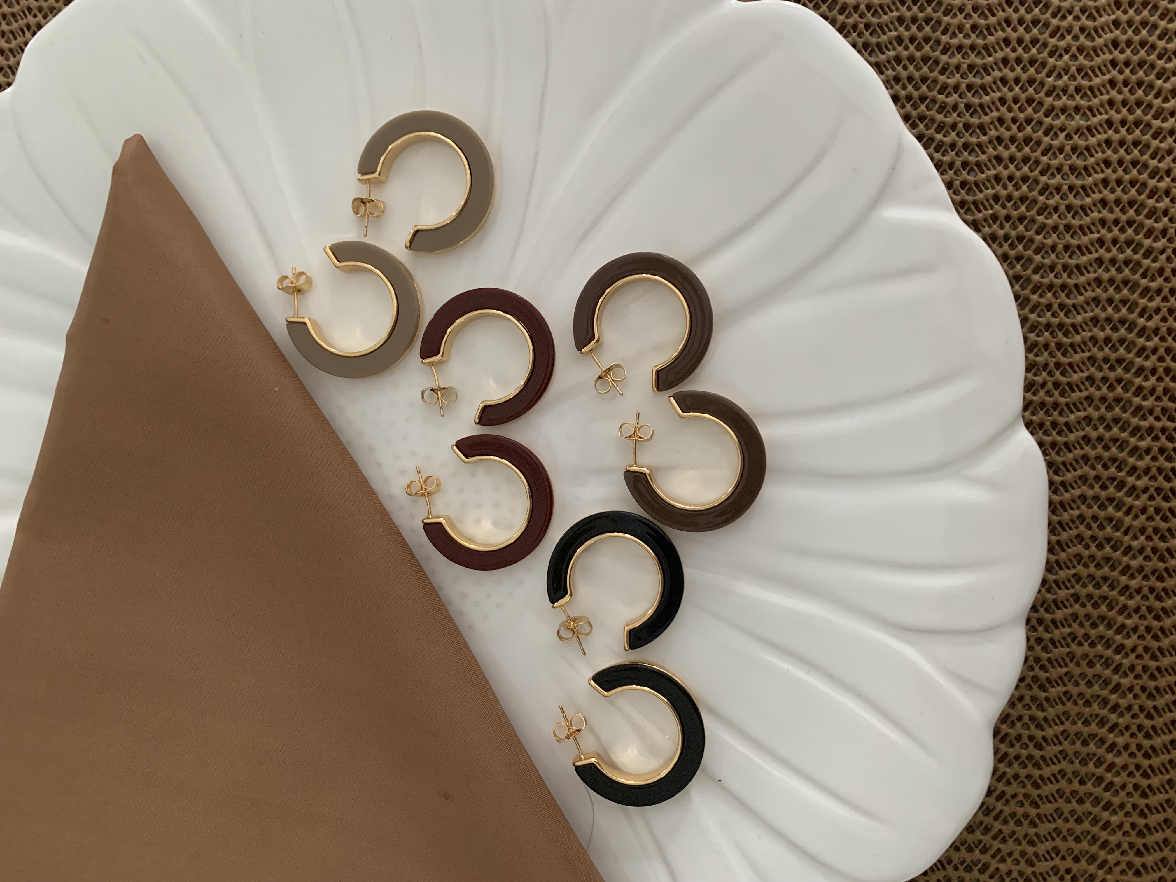 Özel Seri Mineli Ay Halka Küpe