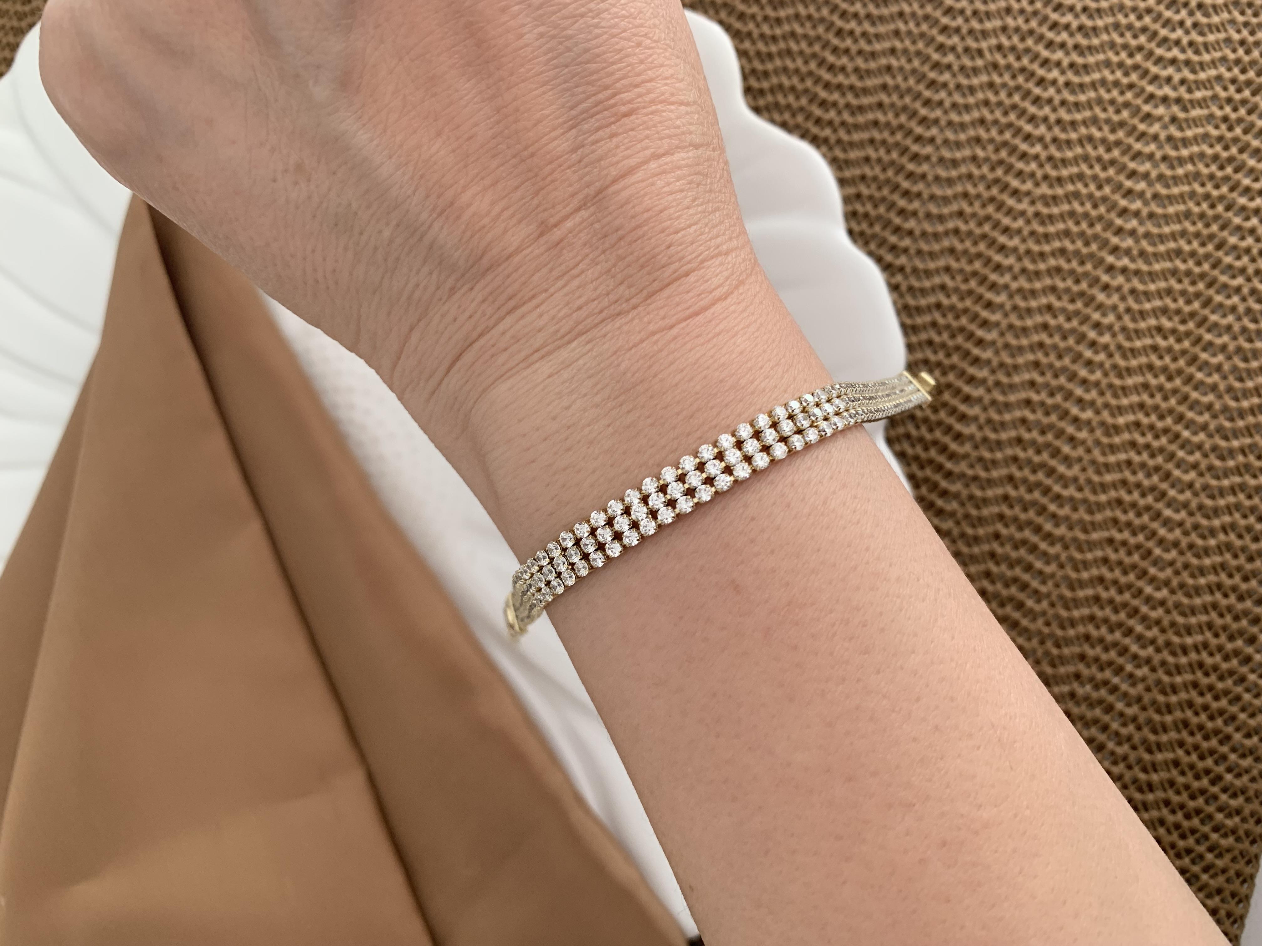 Vip 14k Üç Sıra Su Yolu Bileklik