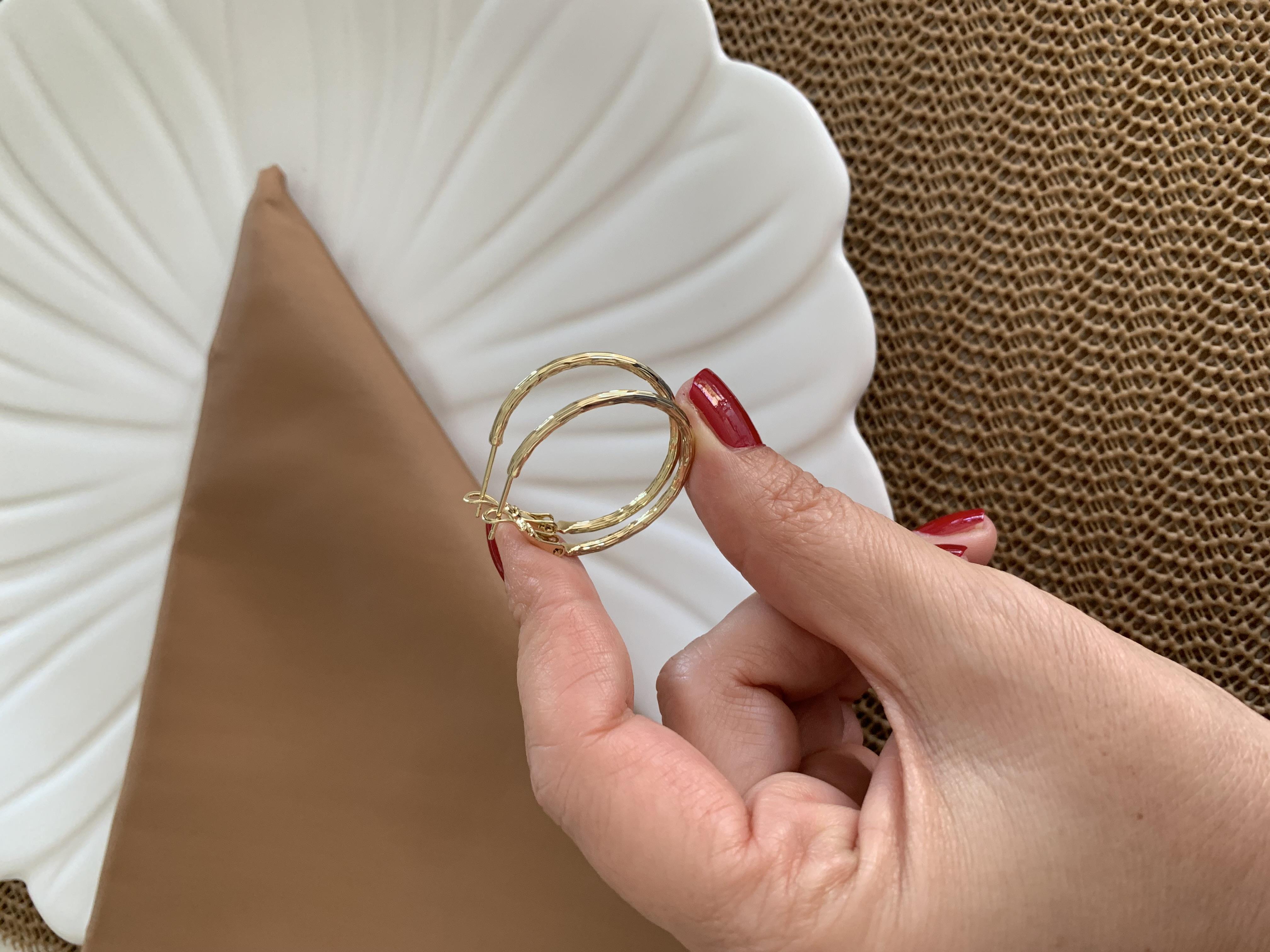Vip Gold 3 Cm Pırıltılı Halka Küpe