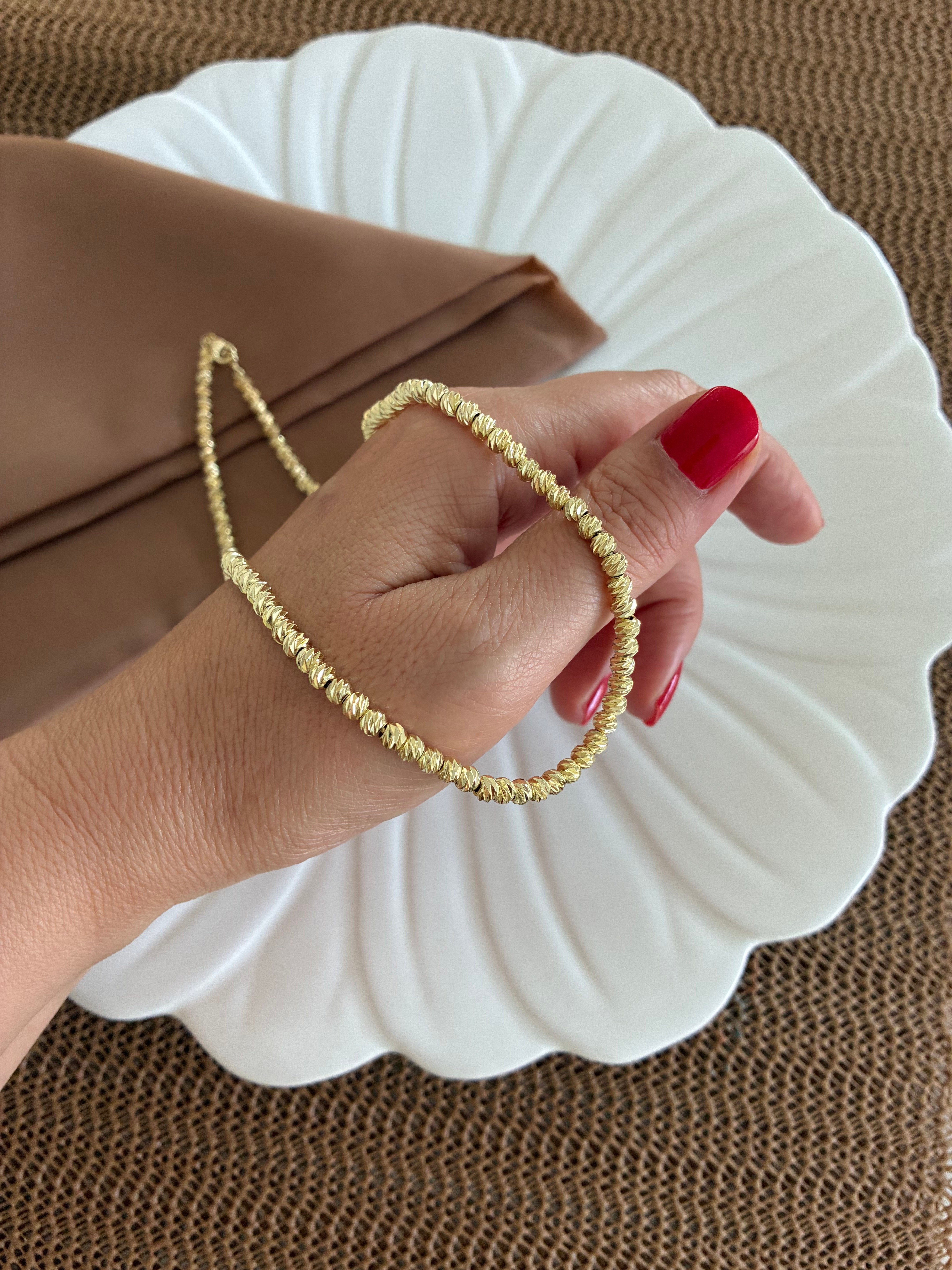 Vip Gold 45 Cm Pırıltılı Dorika Kolye 