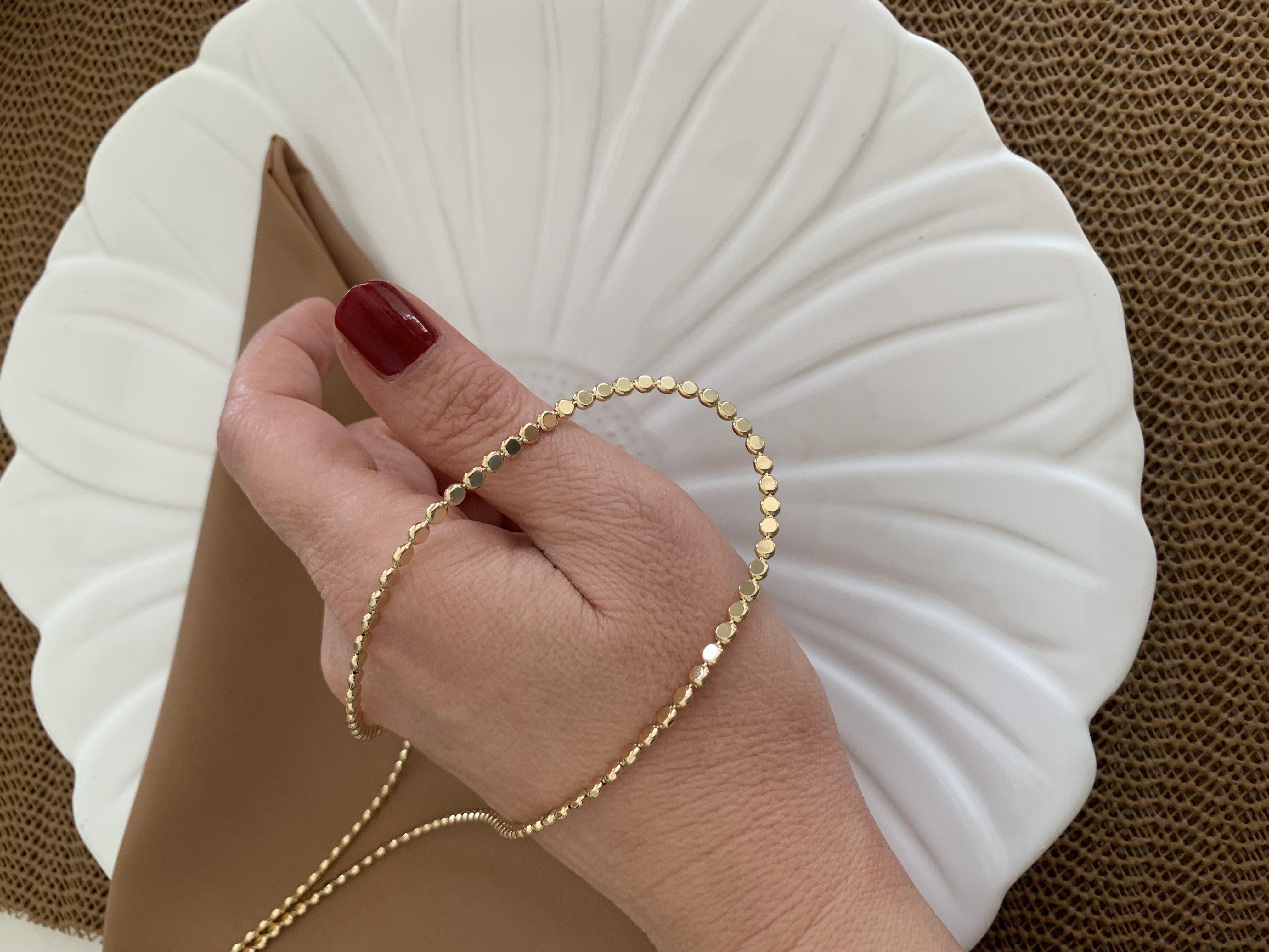 Vip Gold 49 Cm Pırıltılı Ezme Kolye