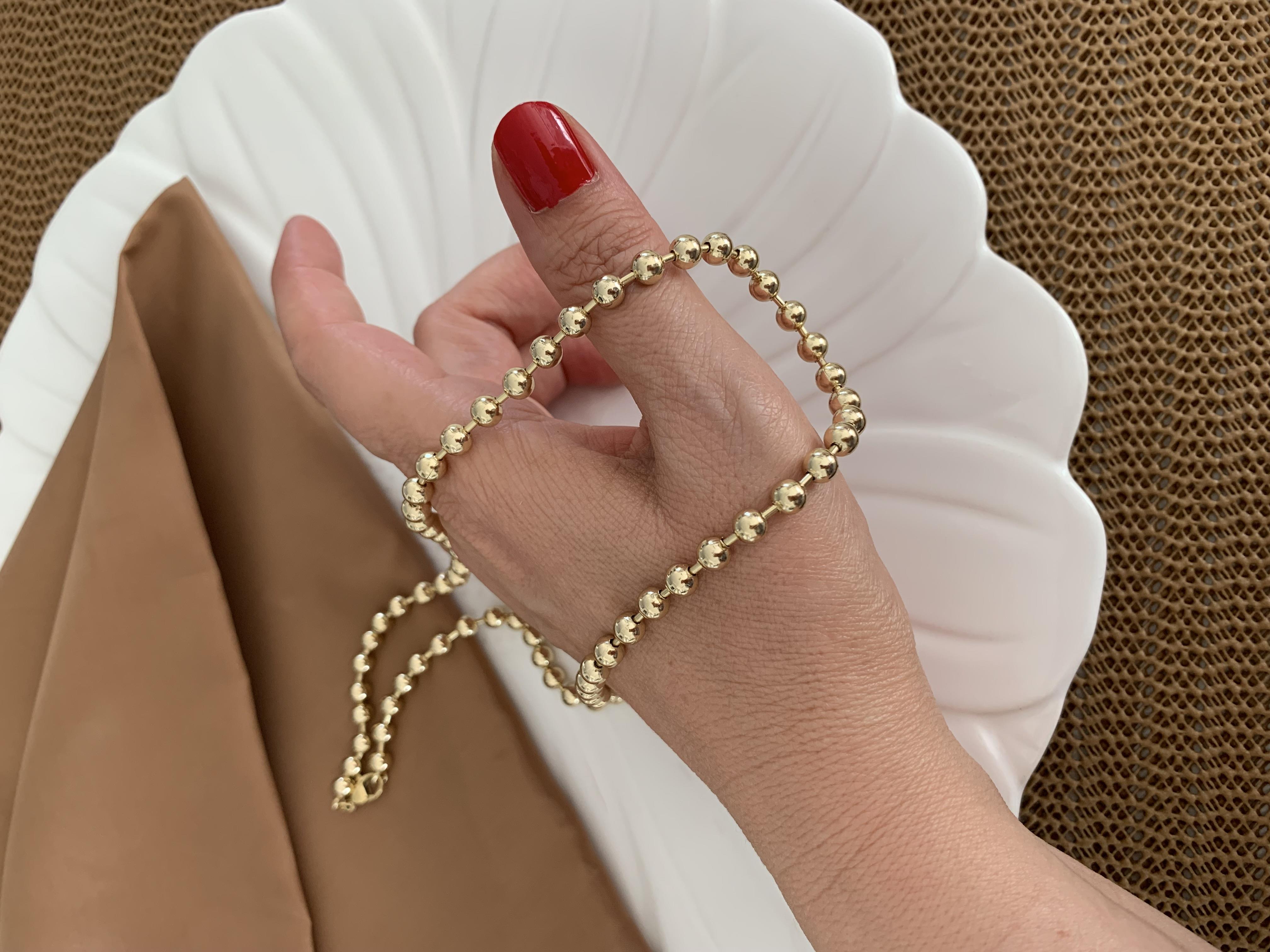 Vip Gold 50 Cm Topçuk Sıralı Kolye