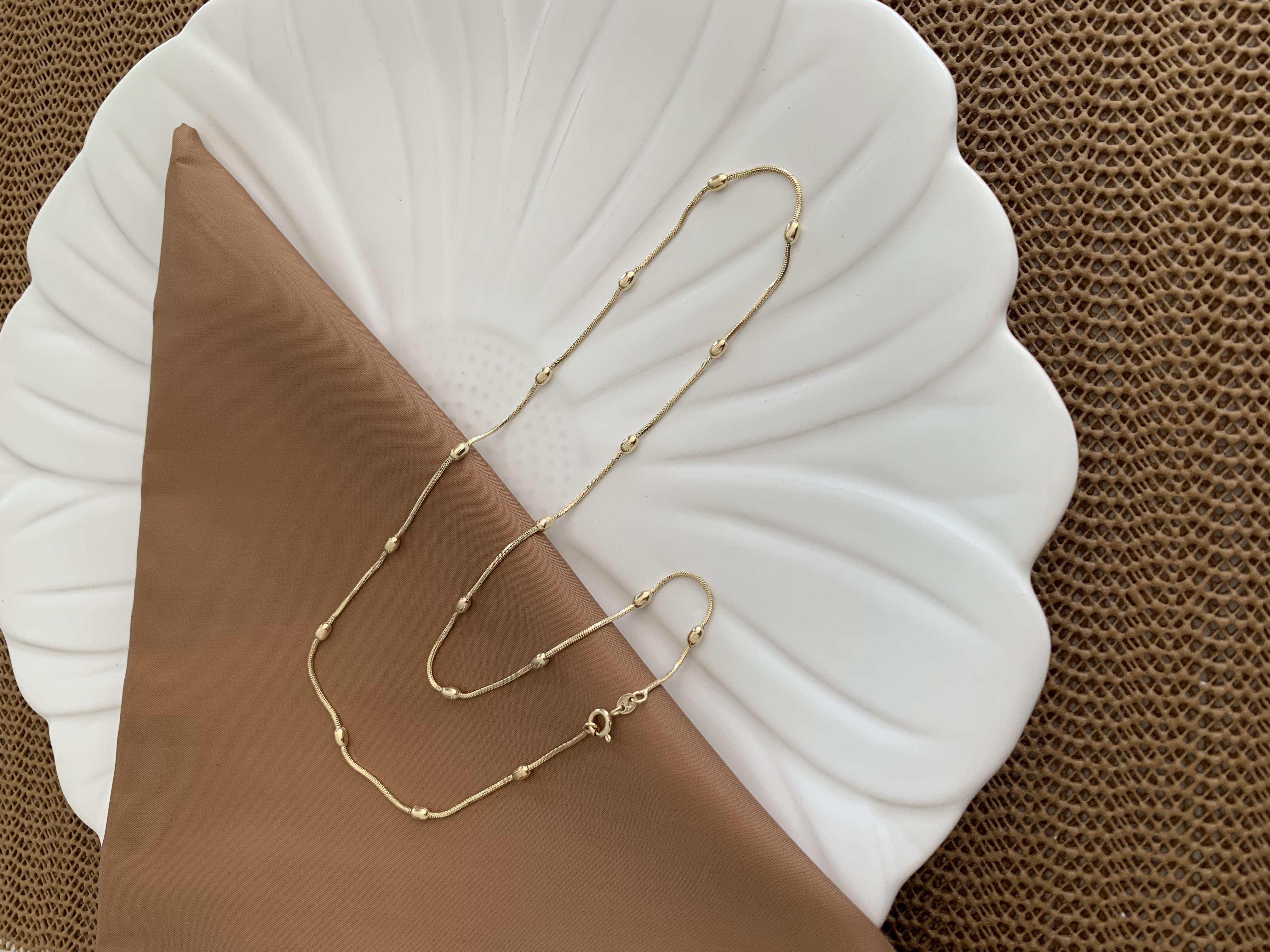 Vip Gold 55 Cm Badem Sıralı Kolye