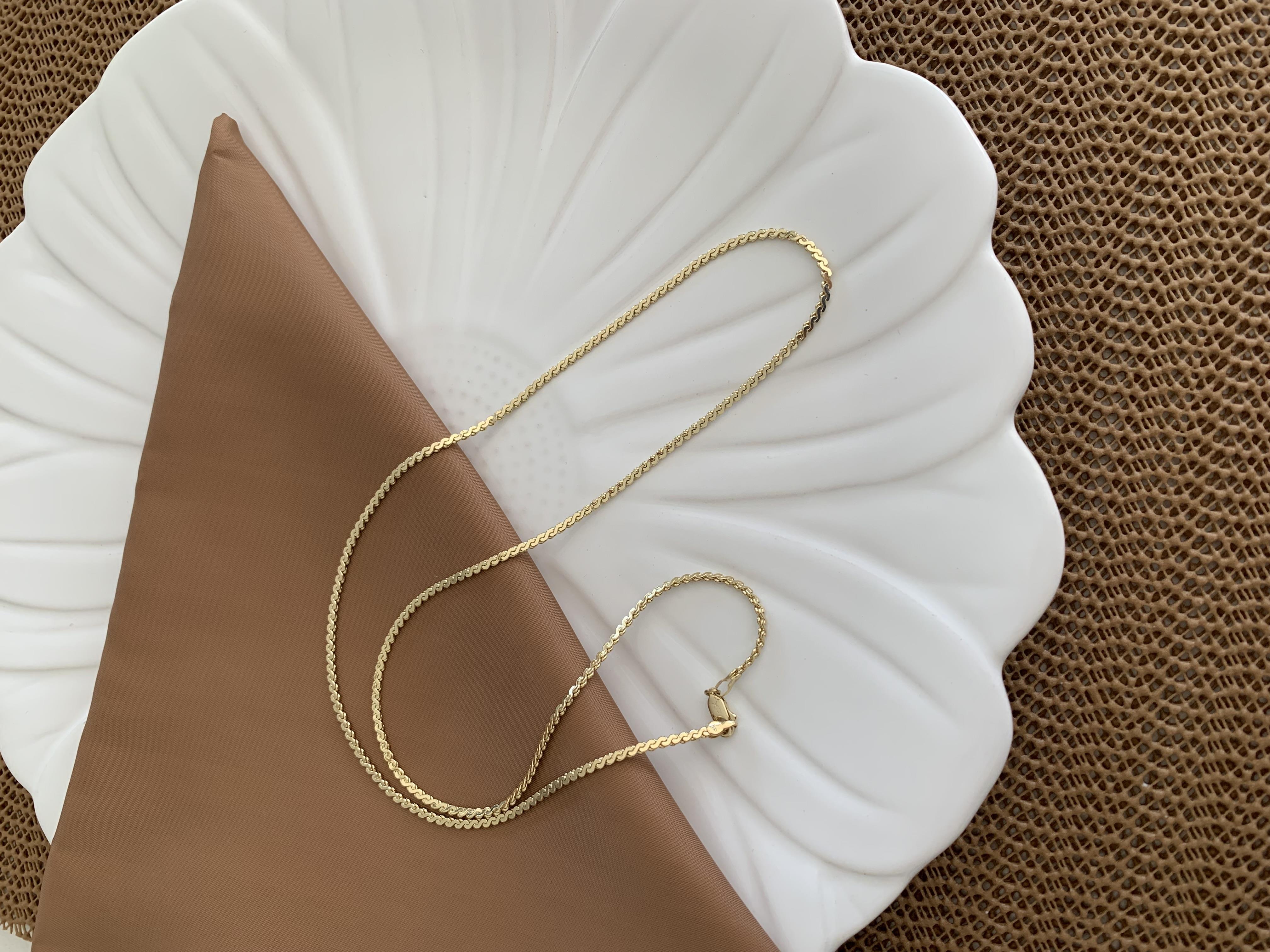 Vip Gold 60 Cm İnce Örgü Sert S Zincirli Kolye