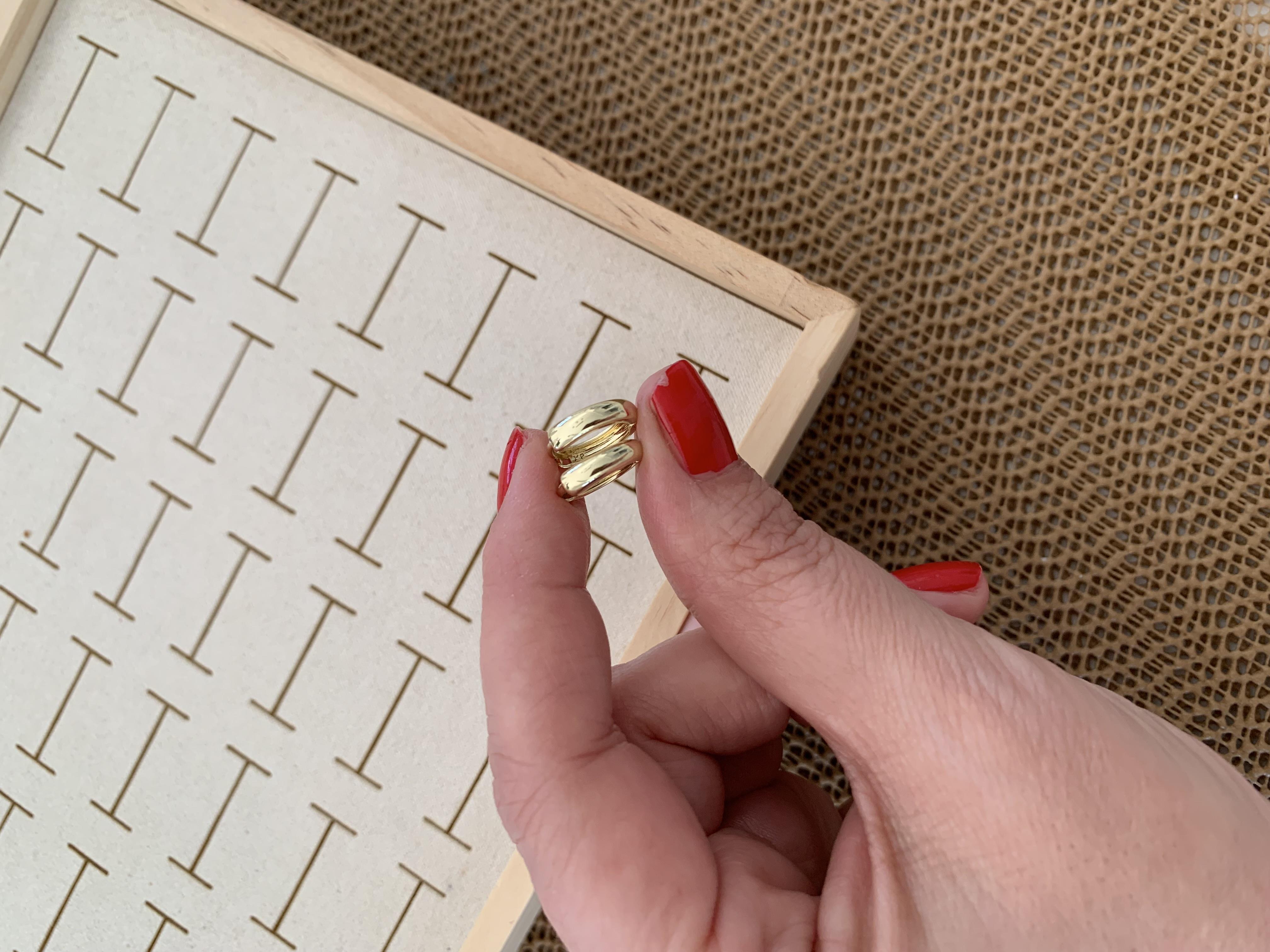 Vip Gold Düz Bombeli Mini Halka Küpe