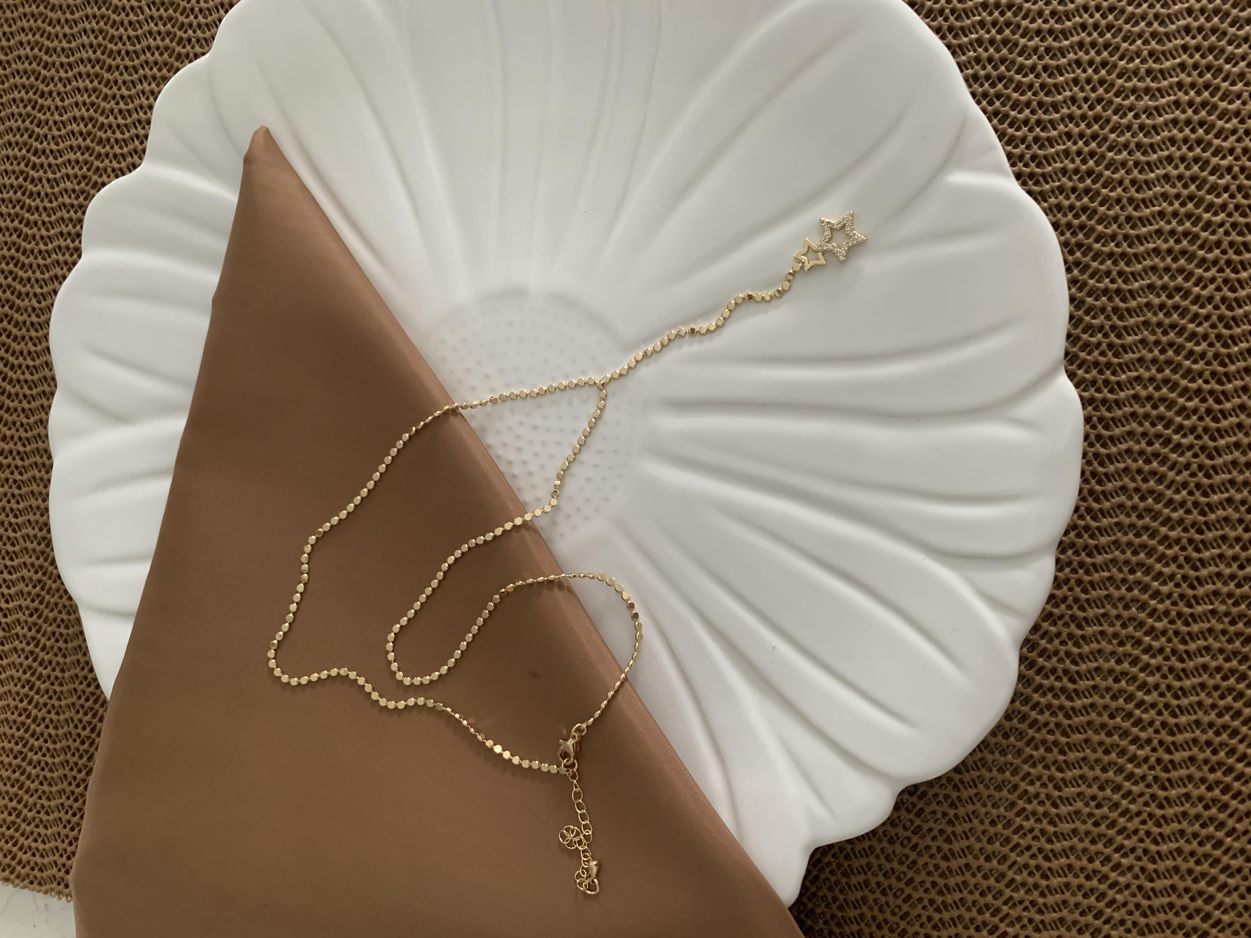 Vip Gold İnce Ezme Zincir Zirkon Taşlı Yıldız Y Kolye