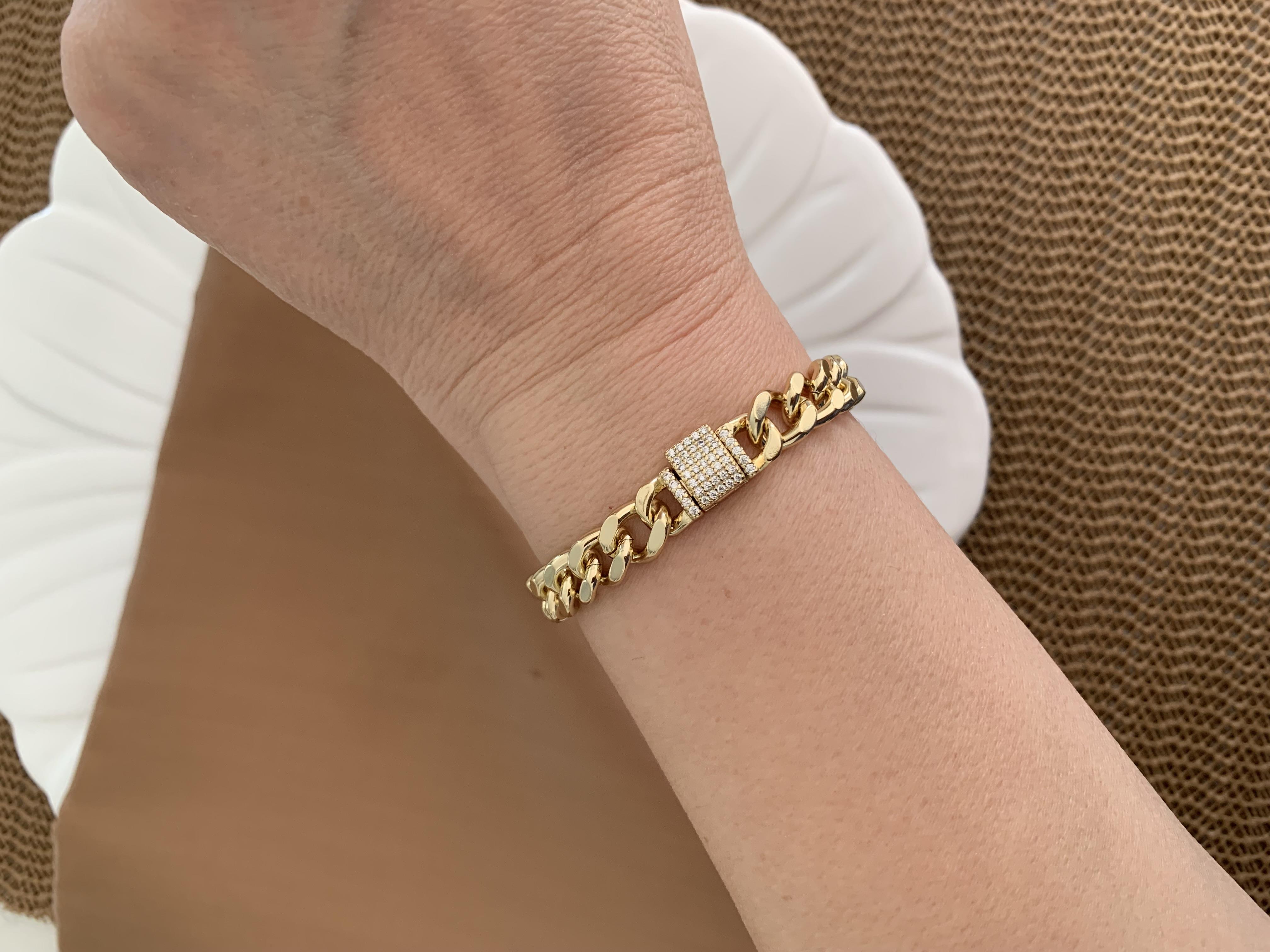 Vip Gold İnce Klasik Zincirli Zirkon Taşlı Gurmet Bileklik